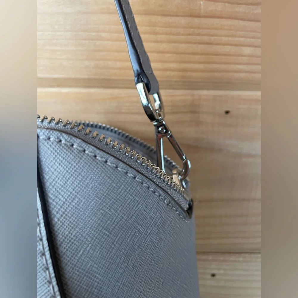 Michael Kors Light Gray Ciara Large Saffiano Leather Satchel - Picture 8 of 16